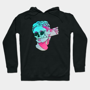 Pink & Teal Skull Sculpture Hoodie